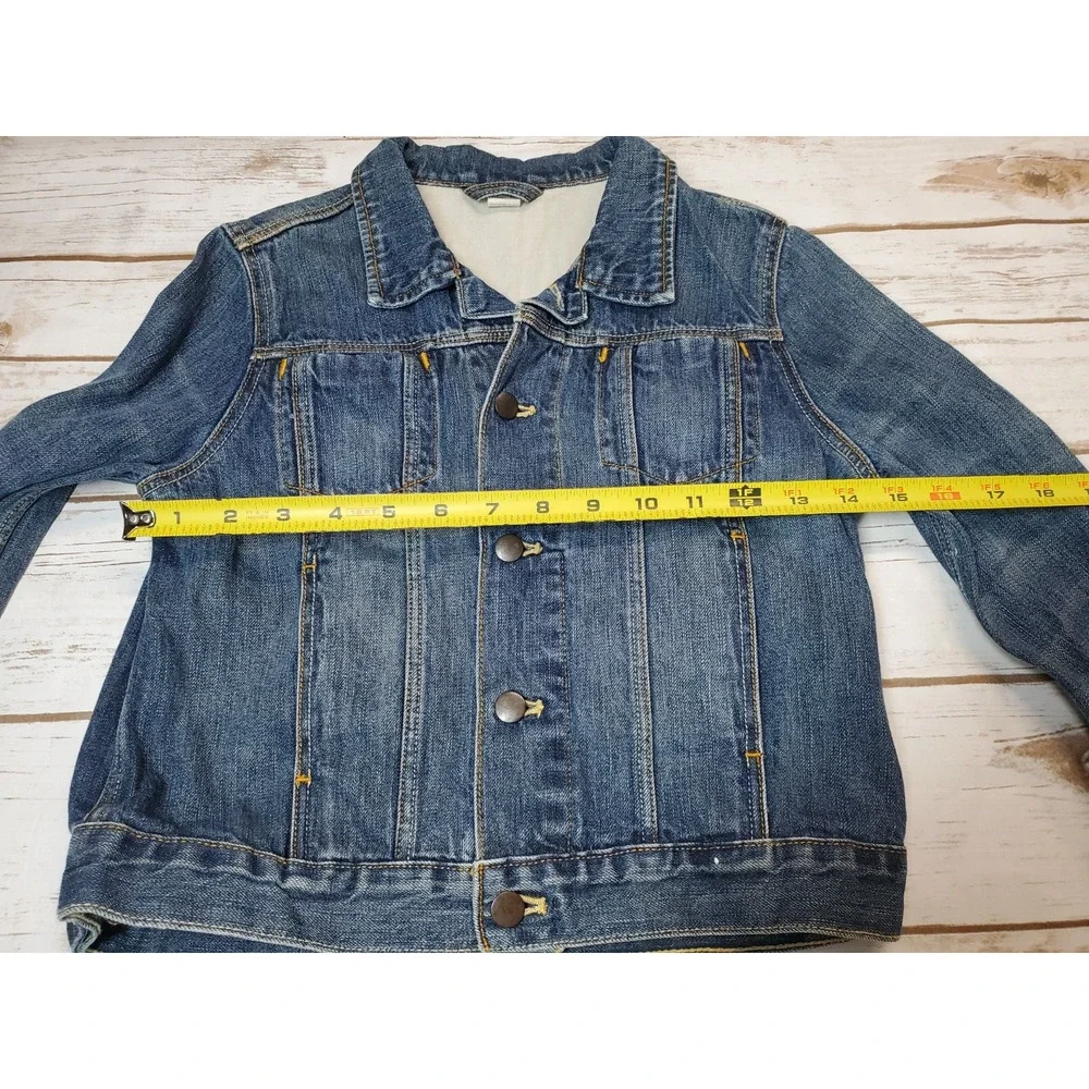 J‎ Crew Crewcuts Denim Jean Jacket Dark Blue Girls 10 Kids 100% Cotton